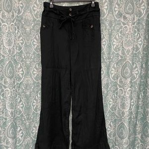 Women's Anthropologie Trousers Wide Leg Black Size US 4